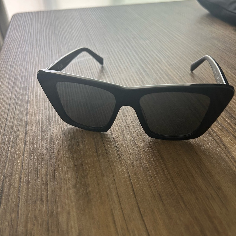 COS large angular cats eye black sunglasses
